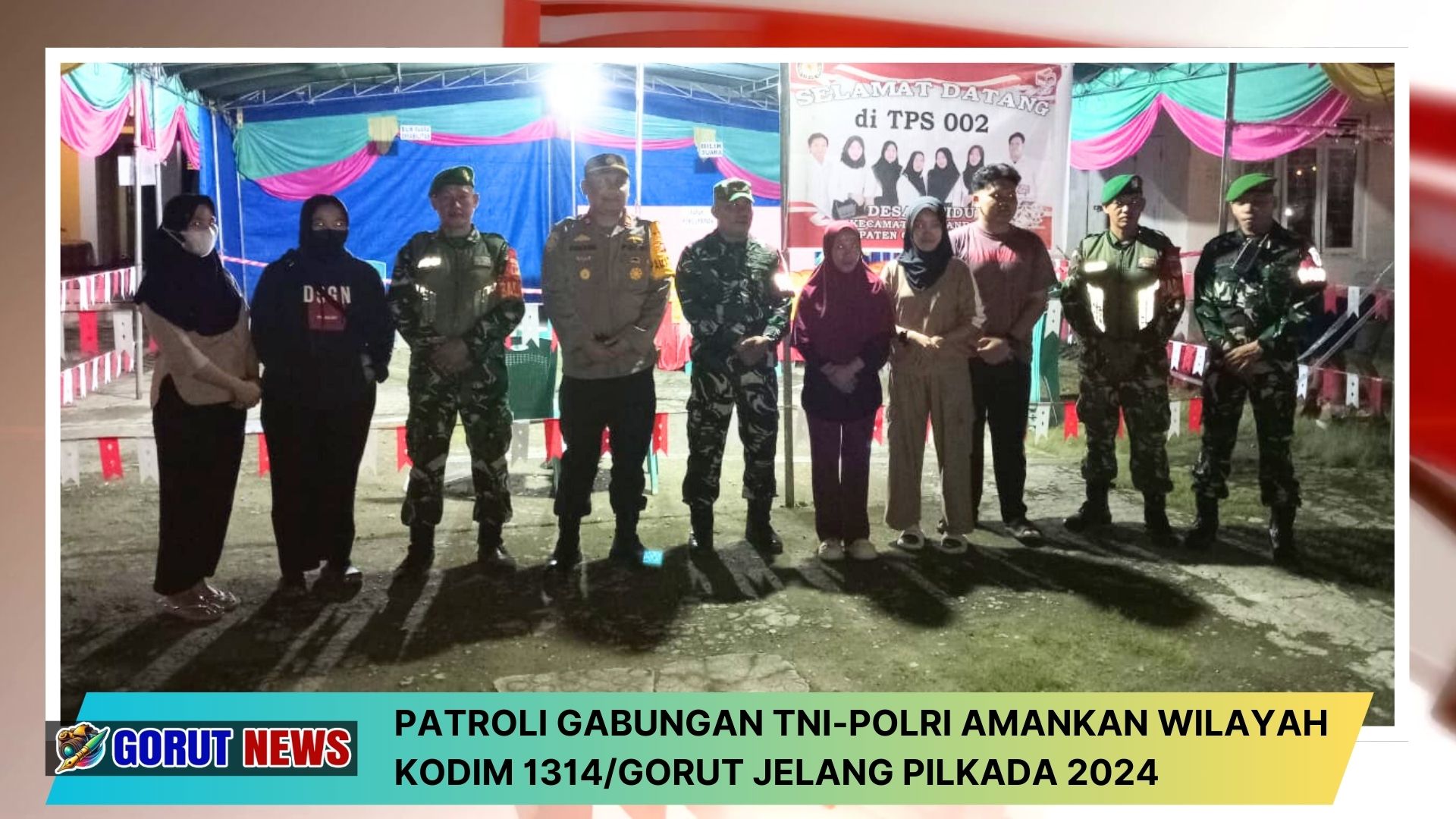 Kodim 1314/Gorut bersama Polsek Kwandang menggelar patroli gabungan untuk memastikan keamanan wilayah tetap kondusif.