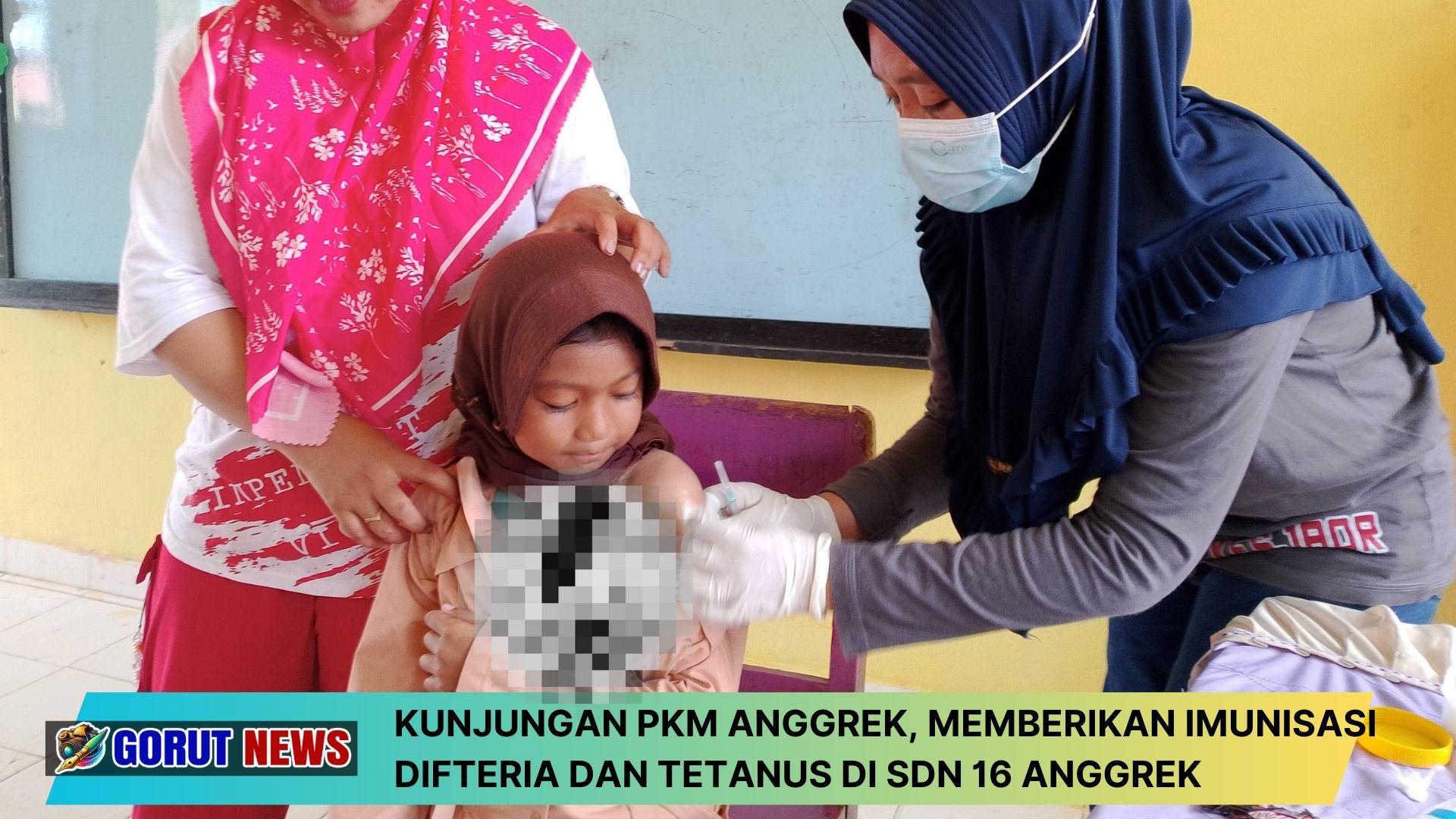 Kunjungan PKM Anggrek, Memberikan Imunisasi Difteria dan Tetanus di SDN 16 Anggrek