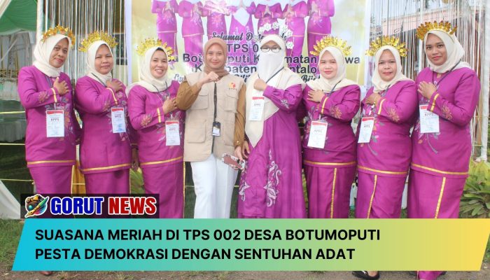 Suasana Meriah di TPS 002 Desa Botumoputi, Pesta Demokrasi dengan Sentuhan Adat