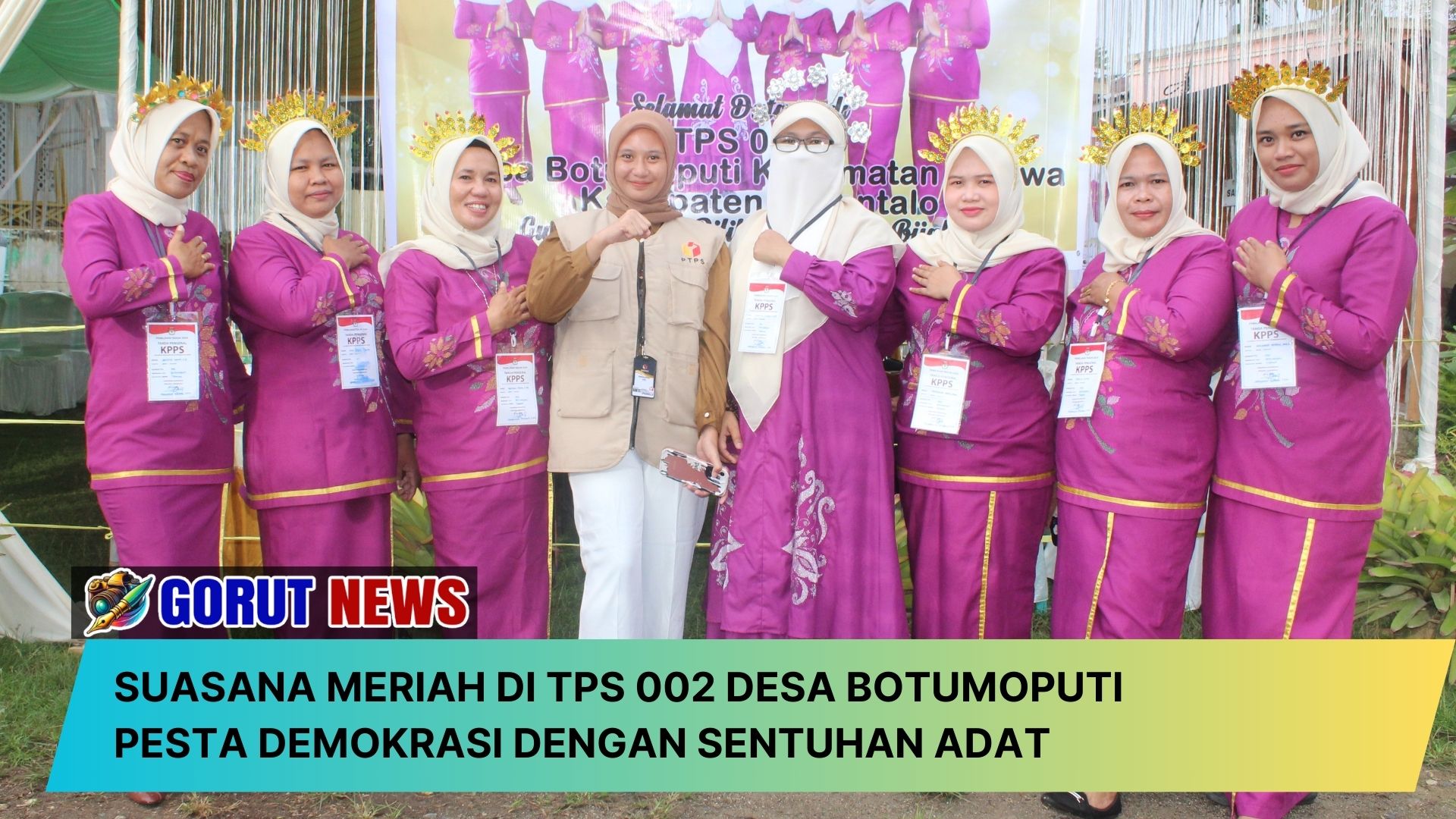 Suasana Meriah di TPS 002 Desa Botumoputi, Pesta Demokrasi dengan Sentuhan Adat