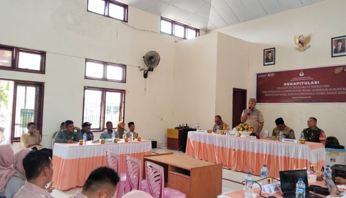 Babinsa Kawal Rapat Pleno Rekapitulasi Suara di Kecamatan Anggrek, Gorontalo Utara