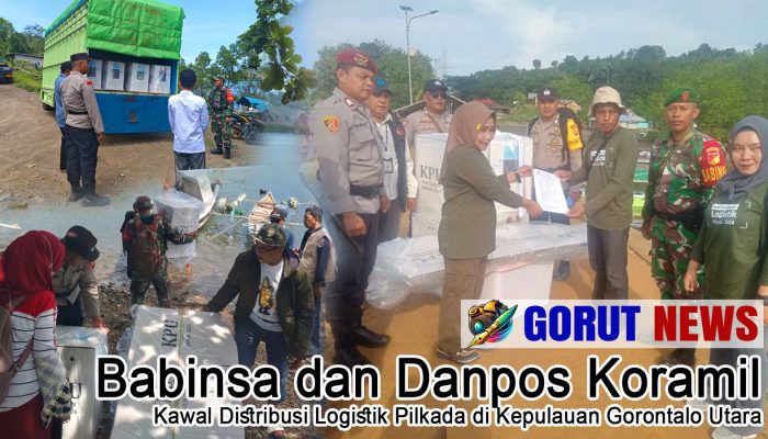 Babinsa dan Danpos Koramil Kawal Distribusi Logistik Pilkada di Kepulauan Gorontalo Utara