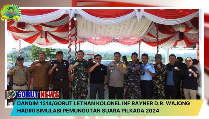 Dandim 1314/Gorut Hadiri Simulasi Pemungutan Suara Pilkada 2024