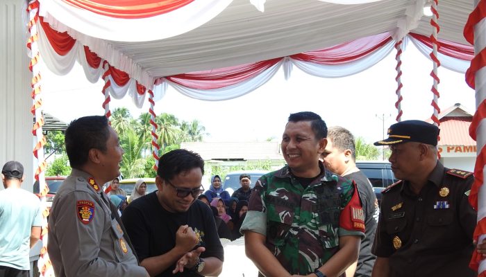 Kehadiran Dandim 1314/Gorut bersama jajaran Forum Komunikasi Pimpinan Daerah (Forkopimda) lainnya, termasuk Kapolres Gorontalo Utara AKBP Andik Gunawan S.IK