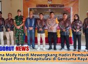 Serma Mody Hardi Mewengkang Hadiri Pembukaan Rapat Pleno Rekapitulasi di Gentuma Raya