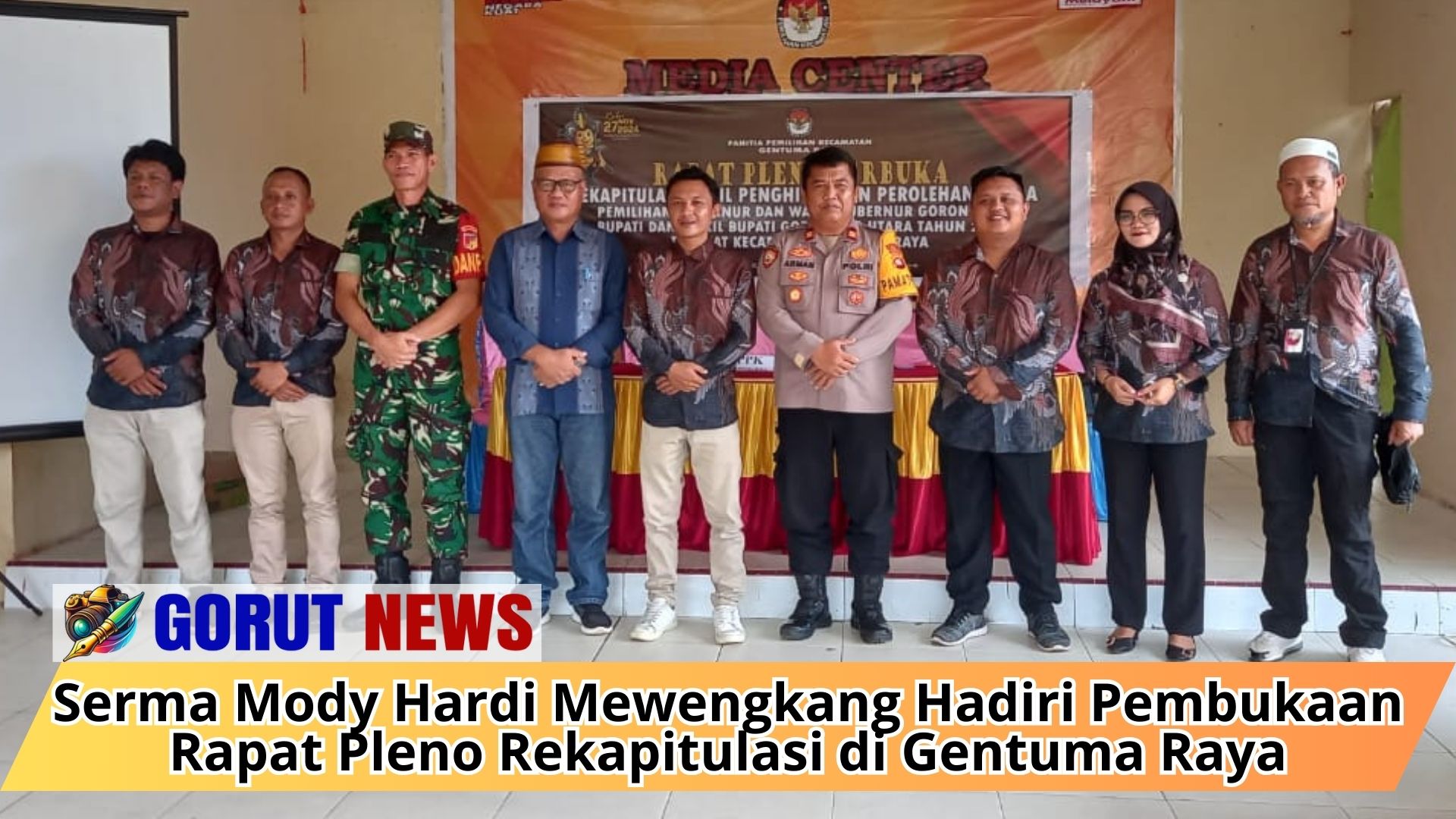 Serma Mody Hardi Mewengkang Hadiri Pembukaan Rapat Pleno Rekapitulasi di Gentuma Raya