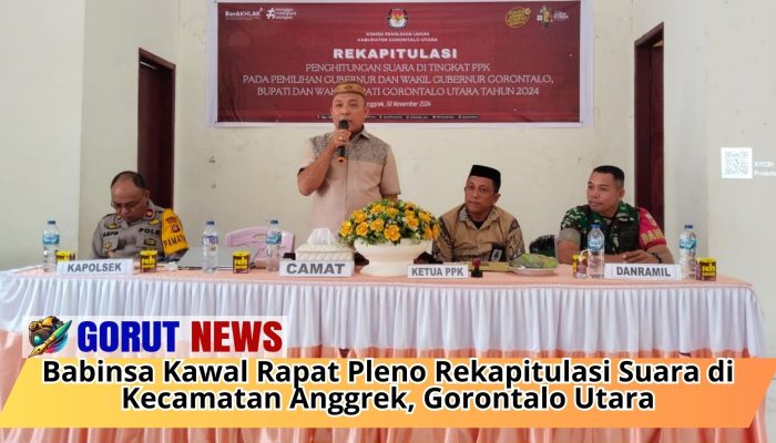 Babinsa Kawal Rapat Pleno Rekapitulasi Suara di Kecamatan Anggrek, Gorontalo Utara