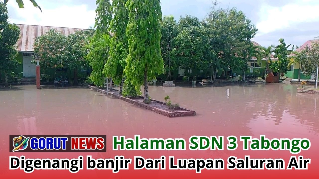 Halaman SDN 3 Tabongo Terdampak Banjir