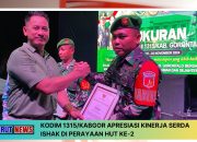 Serda Ishak Raih Penghargaan Babinsa Terbaik di HUT ke-2 Kodim 1315/Kabgor