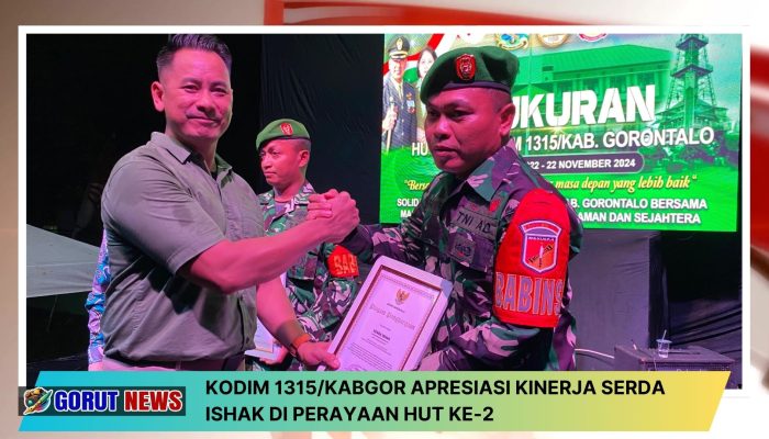 Serda Ishak Raih Penghargaan Babinsa Terbaik di HUT ke-2 Kodim 1315/Kabgor