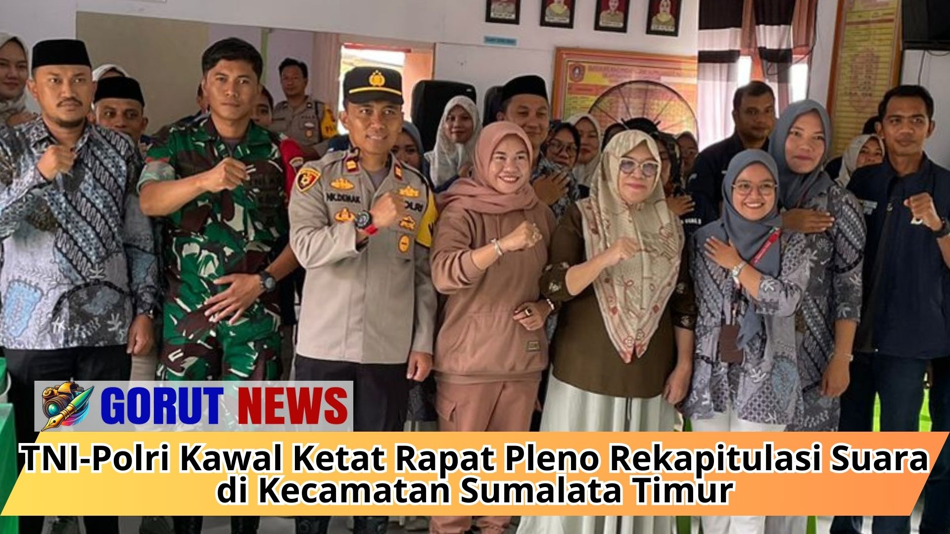TNI-Polri Kawal Ketat Rapat Pleno Rekapitulasi Suara di Kecamatan Sumalata Timur