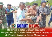 Babinsa Sertu Darwin Djumati Turut Berperan Aktif dalamPenemuan Orang Hilang di Pantai Lokpon Desa Molontadu