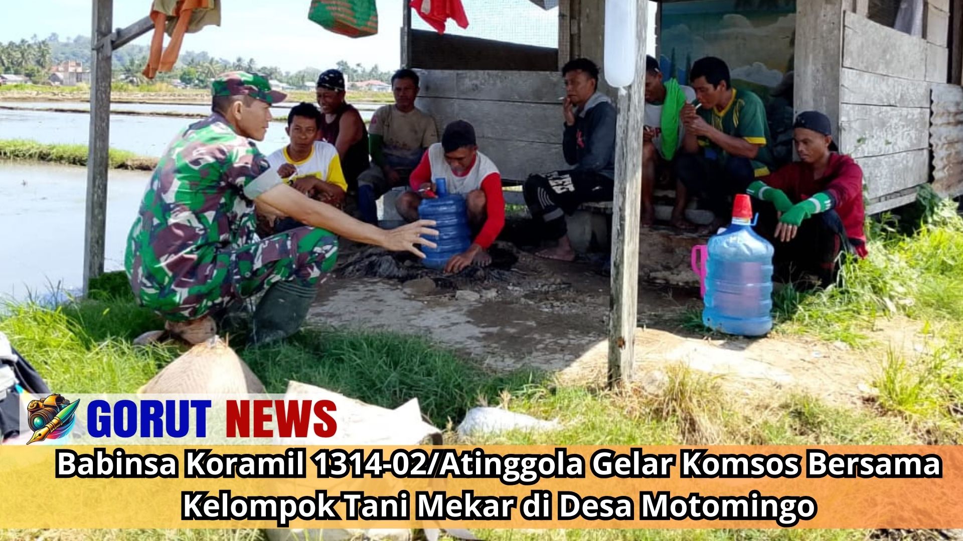Babinsa Koramil 1314-02/Atinggola Gelar Komsos Bersama Kelompok Tani Mekar di Desa Motomingo