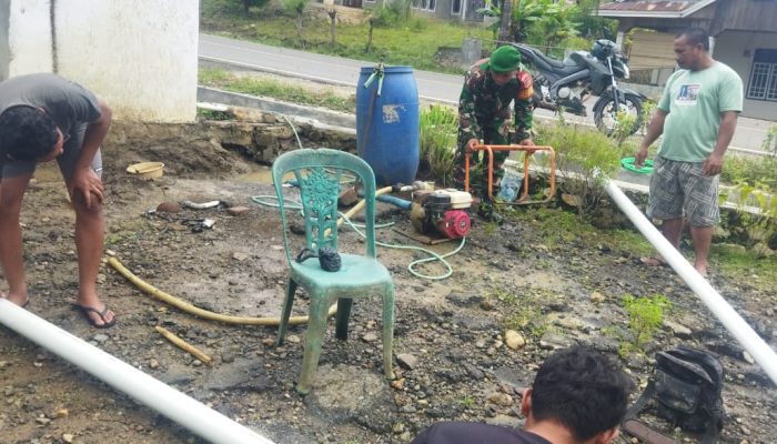 Kodim 1314/Gorut Laksanakan Program Unggulan Kasad Dengan Pembuatan Sarana Air Bersih