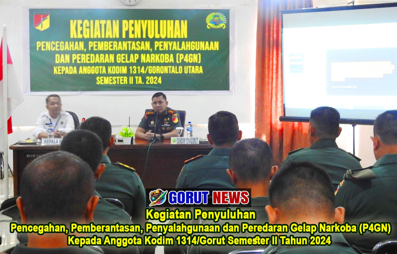Kegiatan penyuluhan P4GN Kepada Anggota Kodim 1314/Gorut