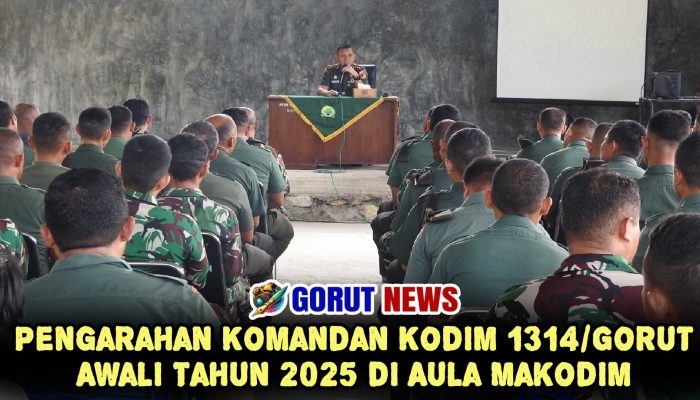 Pengarahan Komandan Kodim 1314/Gorut Awali Tahun 2025 di Aula Makodim