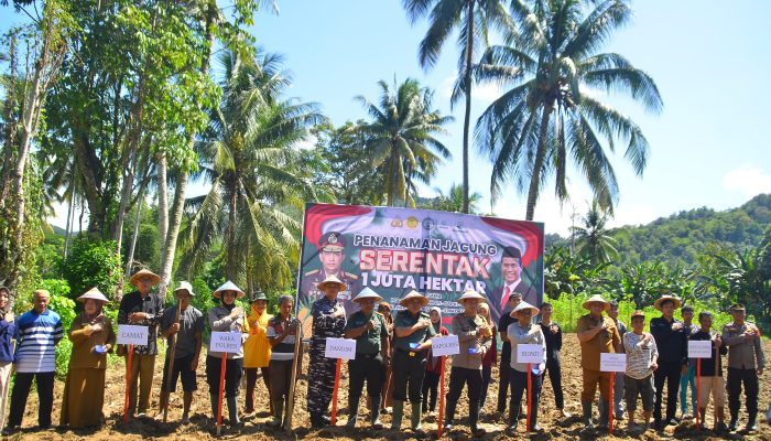 Kasdim 1304/Gorontalo Hadiri Penanaman Jagung Serentak