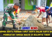 Babinsa Sertu Parman Turut Serta dalam Karya Bakti Pembuatan Tangga Masjid di Bulontio Timur