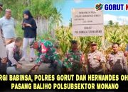 Sinergi Babinsa, Polres Gorut dan Hernandes Ohohiya Pasang Baliho Polsubsektor Monano