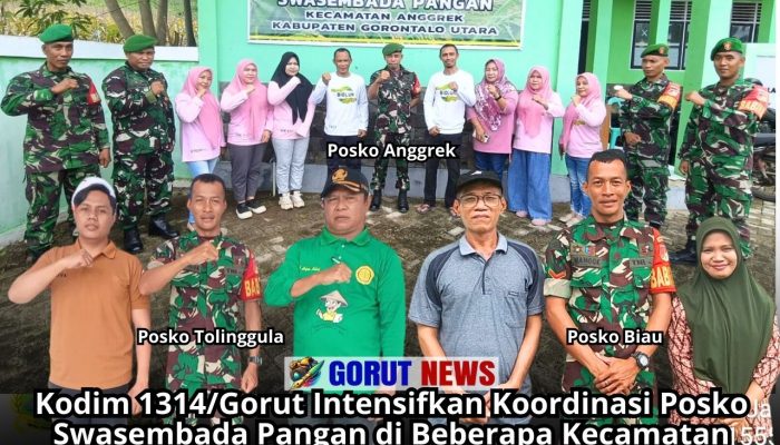 Kodim 1314/Gorut Intensifkan Koordinasi Posko Swasembada Pangan di Beberapa Kecamatan