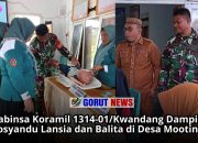 Babinsa Koramil 1314-01/Kwandang Dampingi Posyandu Lansia dan Balita di Desa Mootinelo