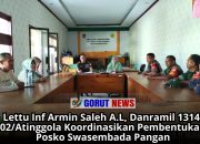 Lettu Inf Armin Saleh Danramil 1314-02/Atinggola Koordinasikan Pembentukan Posko Swasembada Pangan
