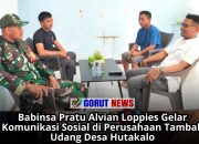 Babinsa Pratu Alvian Loppies Gelar Komunikasi Sosial di Perusahaan Tambak Udang Desa Hutakalo