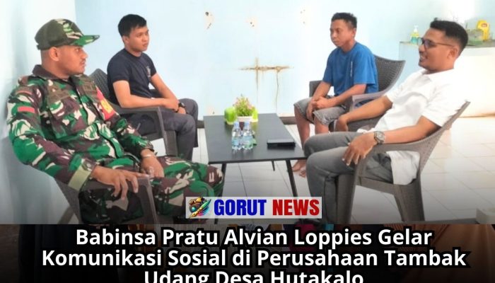 Babinsa Pratu Alvian Loppies Gelar Komunikasi Sosial di Perusahaan Tambak Udang Desa Hutakalo