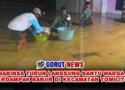 Babinsa Turun Langsung Bantu Warga Terdampak Banjir di Kecamatan Tomilito