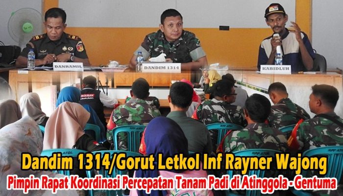 Dandim 1314/Gorut Pimpin Rapat Koordinasi Percepatan Tanam Padi di Atinggola-Gentuma