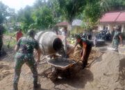 Sinergi Babinsa Koramil 01/Kwandang, TNI Yonif 713/ST, dan Warga dalam Karya Bakti di Desa Posso