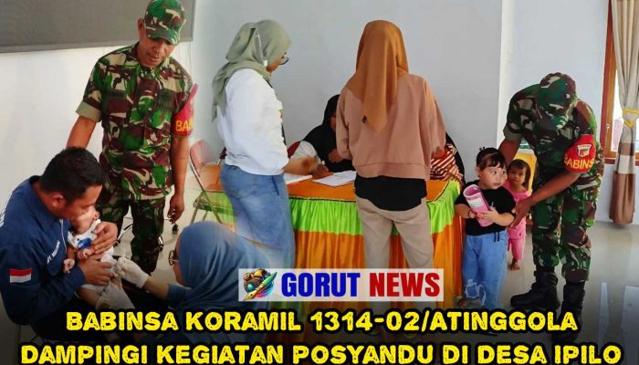 Babinsa Koramil 1314-02/Atinggola Dampingi Kegiatan Posyandu di Desa Ipilo