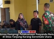 Babinsa Dampingi Pelaksanaan Posyandu Remaja di Desa Tanjung Karang Gorontalo Utara