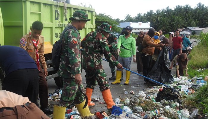 Kodim 1314/Gorut Bersama Pemkab Gorontalo Utara Gelar Aksi Grebek Sampah Peringati HPSN 2025