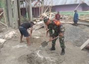 Karya Bakti Serka Darkon Di Masjid Almuahidin Desa Hulawa