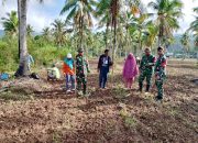 Sukseskan Swasembada Pangan, Babinsa Koramil 06/Suwawa Tengah Dampingi Penanaman Padi Gogo