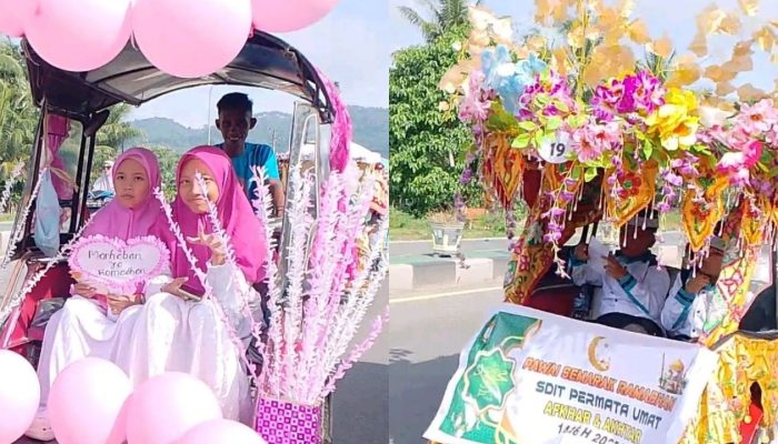 Kepala TKIT dan SDIT Permata Ummat Sukses Gelar Pawai Bentor Sambut Ramadhan