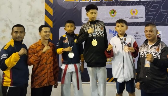 Dojo BKC Kodim 1314/Gorut Raih Empat Medali di WADOKAI Karate Open Tournament Gorontalo 2025