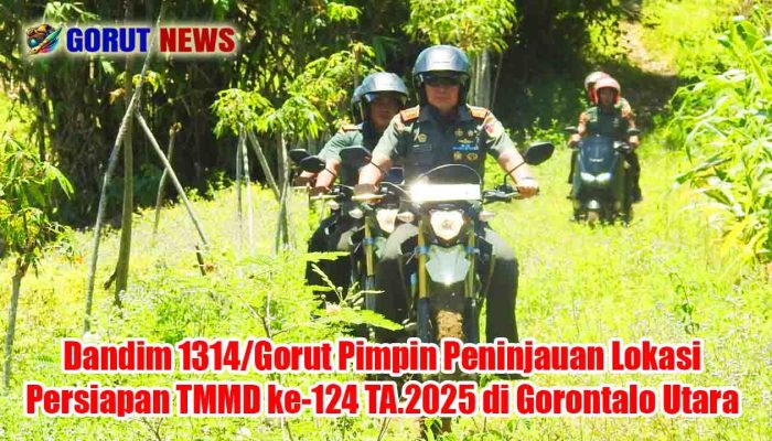 Dandim 1314/Gorut Pimpin Peninjauan Lokasi Persiapan TMMD ke-124 TA.2025 di Gorontalo Utara