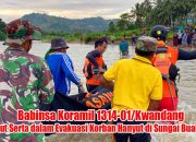 Babinsa Koramil 1314-01/Kwandang Bersama Tim SAR Gorut Temukan Korban Hanyut di Sungai Bualemo
