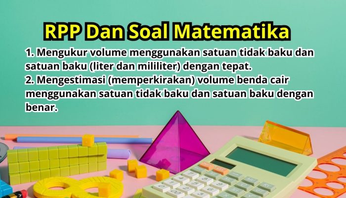 RPP Matematika Semester Genap Mengukur dan Mengestimasi Volume