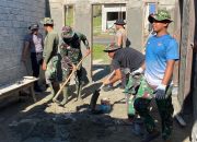 Satgas TMMD Bersama Warga Ombulodata Bangun Rumah Layak Huni