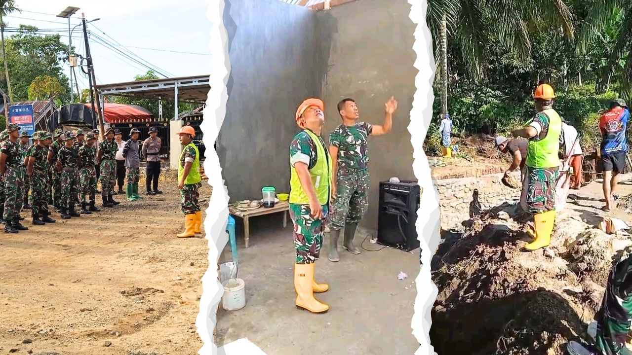 Pasiter Kodim Tinjau Lokasi TMMD di Ombulodata, Satgas dan Warga Kompak Gotong Royong