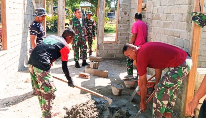 Dandim 1314/Gorontalo Utara Tinjau Progres Pembangunan Rumah Layak Huni TMMD Ke-124
