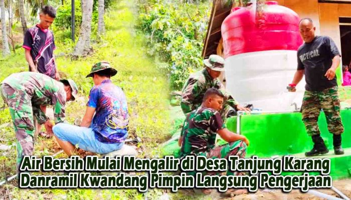 Air Bersih Mulai Mengalir di Desa Tanjung Karang, Danramil Kwandang Pimpin Langsung Pengerjaan