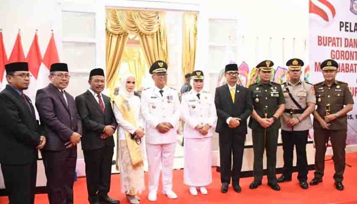 Dandim 1314/Gorontalo Utara Hadiri Pelantikan Bupati dan Wakil Bupati Gorut 2025–2030