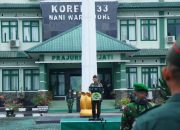 Korem 133/NW Gelar Upacara Bendera Mingguan, Perkuat Nasionalisme Prajurit