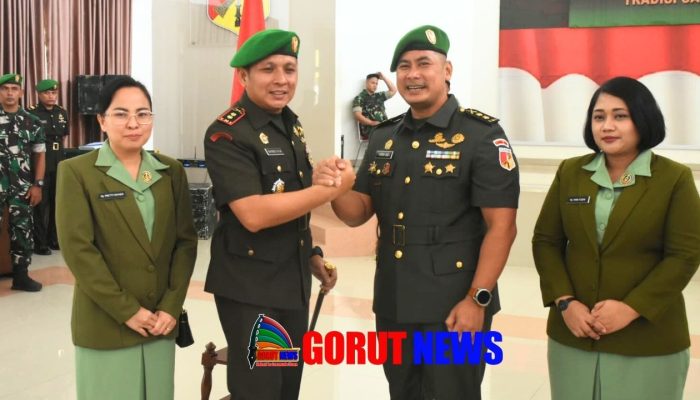 Dandim 1314/Gorut Hadiri Sertijab Dandim 1315/Kabgor di Makorem 133/NW