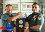 Danrem 133/NW Sambut Kunker Danlantamal VIII Manado di Makorem 133/NW