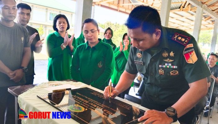 Kodim 1314/Gorut Resmikan Aula Damai Bersatu di HUT ke-6